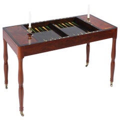 Table de CIRCA, table de jeu de backgammon, acajou, 19e siècle, vers 1850