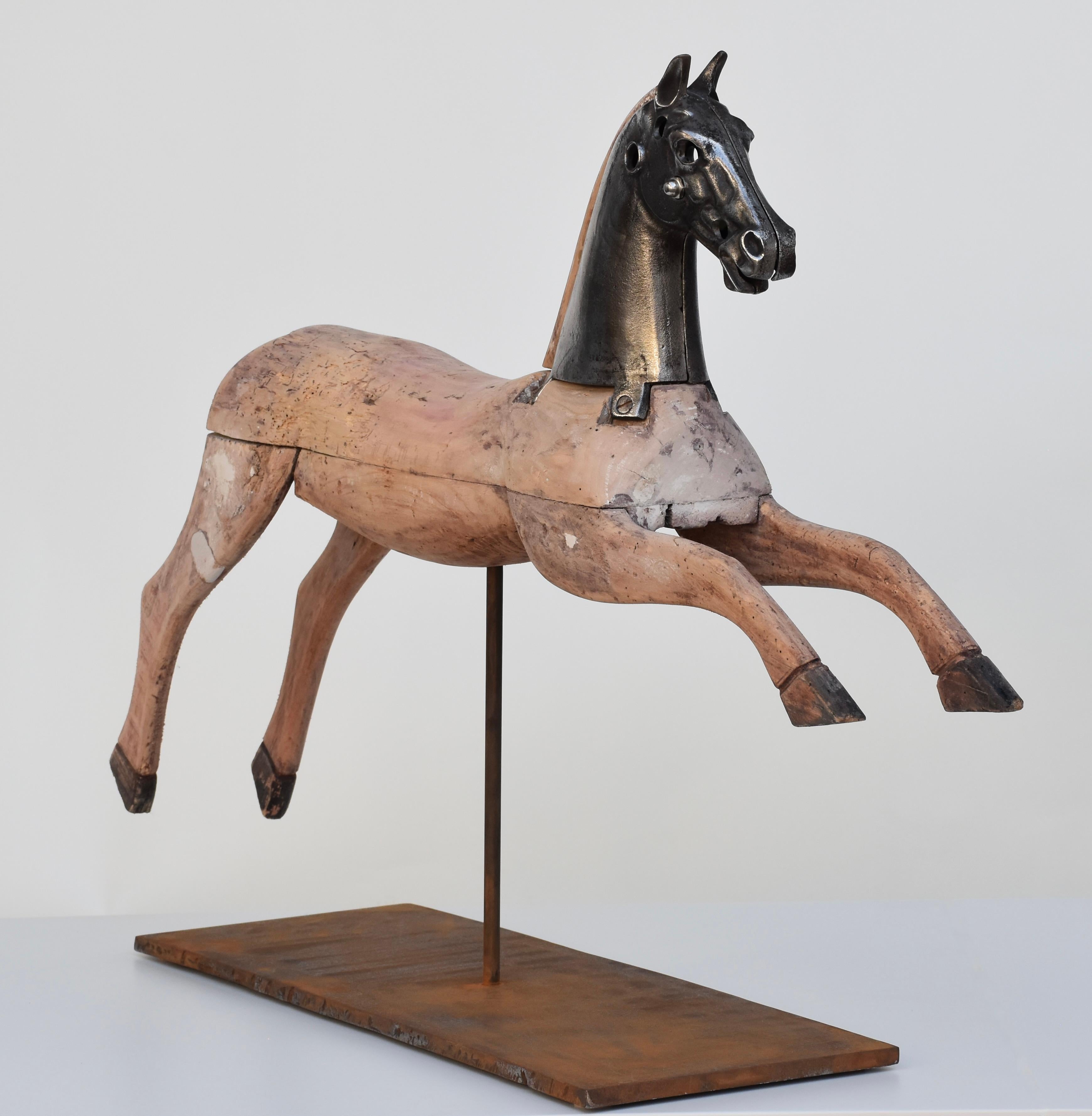 19th Century French Tricycle Horse Sculpture in a Stand For Sale 2
