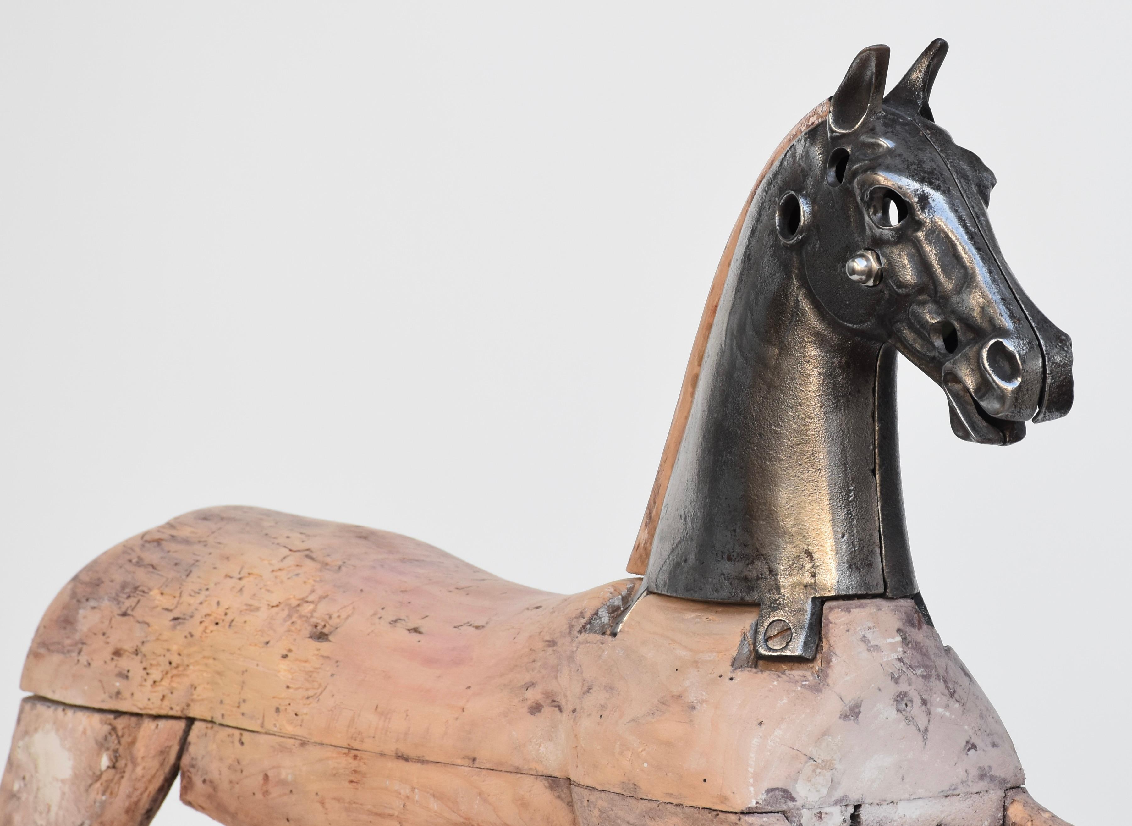 19th Century French Tricycle Horse Sculpture in a Stand For Sale 3