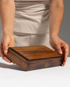 19th Century French Trinket Box, Striped Rosewood, Antique Elegance