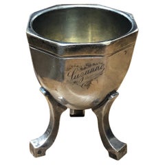 19th Century French Tripod Silver Egg Cup Marked "Suzanne"