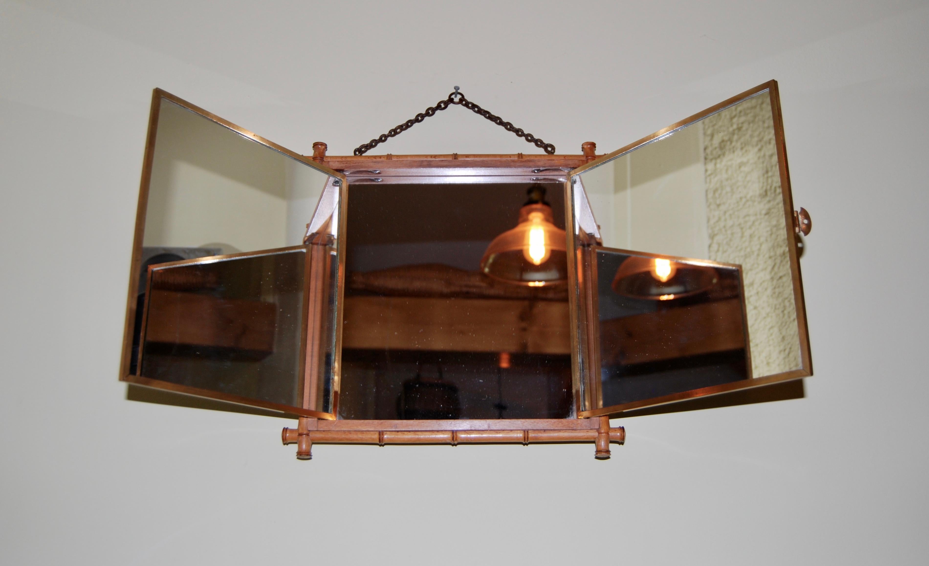19th Century French Triptych Mirror 6