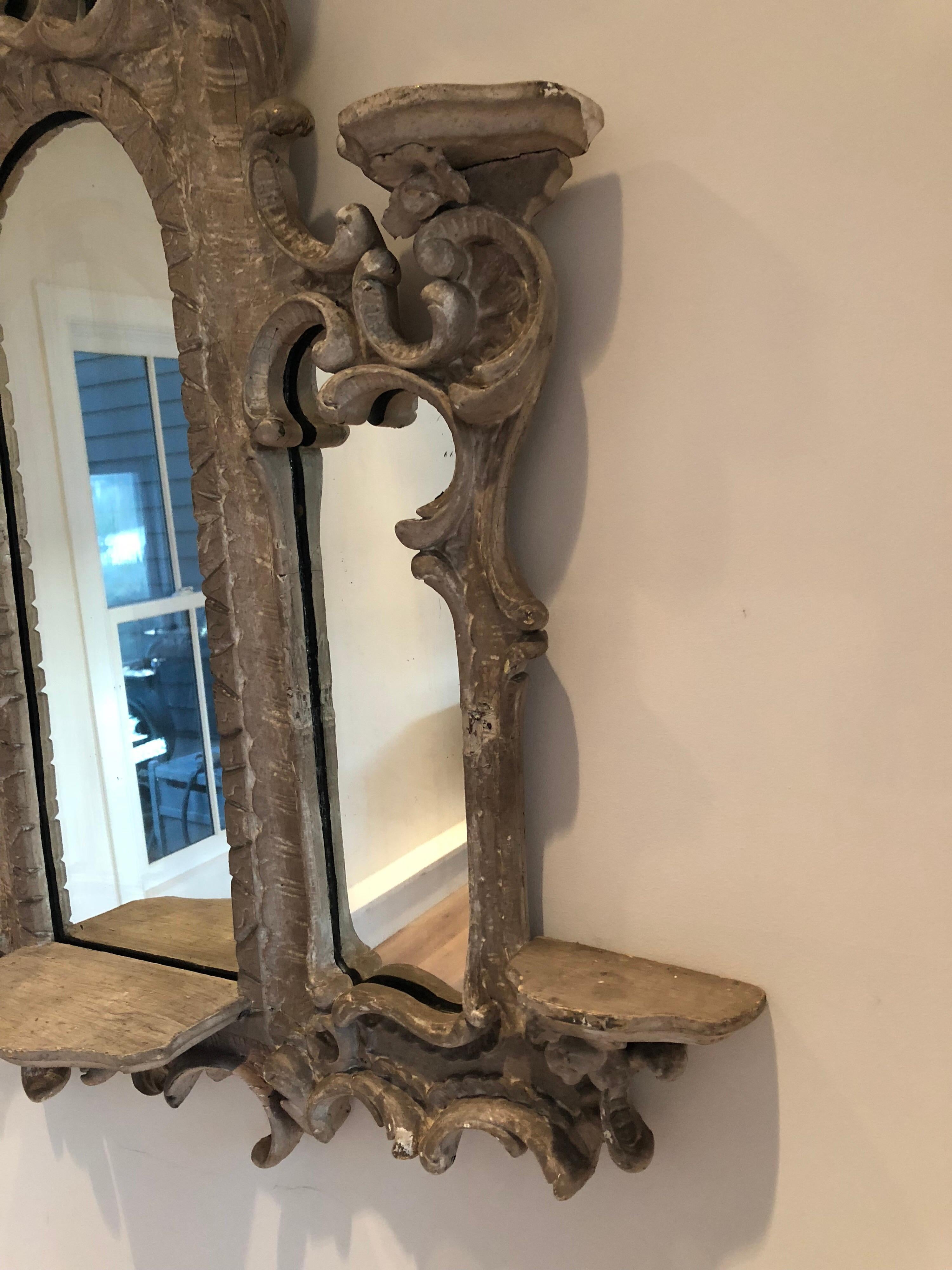 Wood 18th Century French Triptych Mirror For Sale