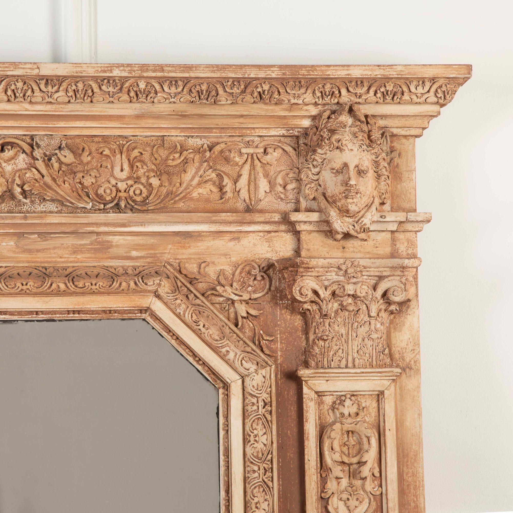 19th Century French Trumeau Mirror In Good Condition For Sale In Gloucestershire, GB