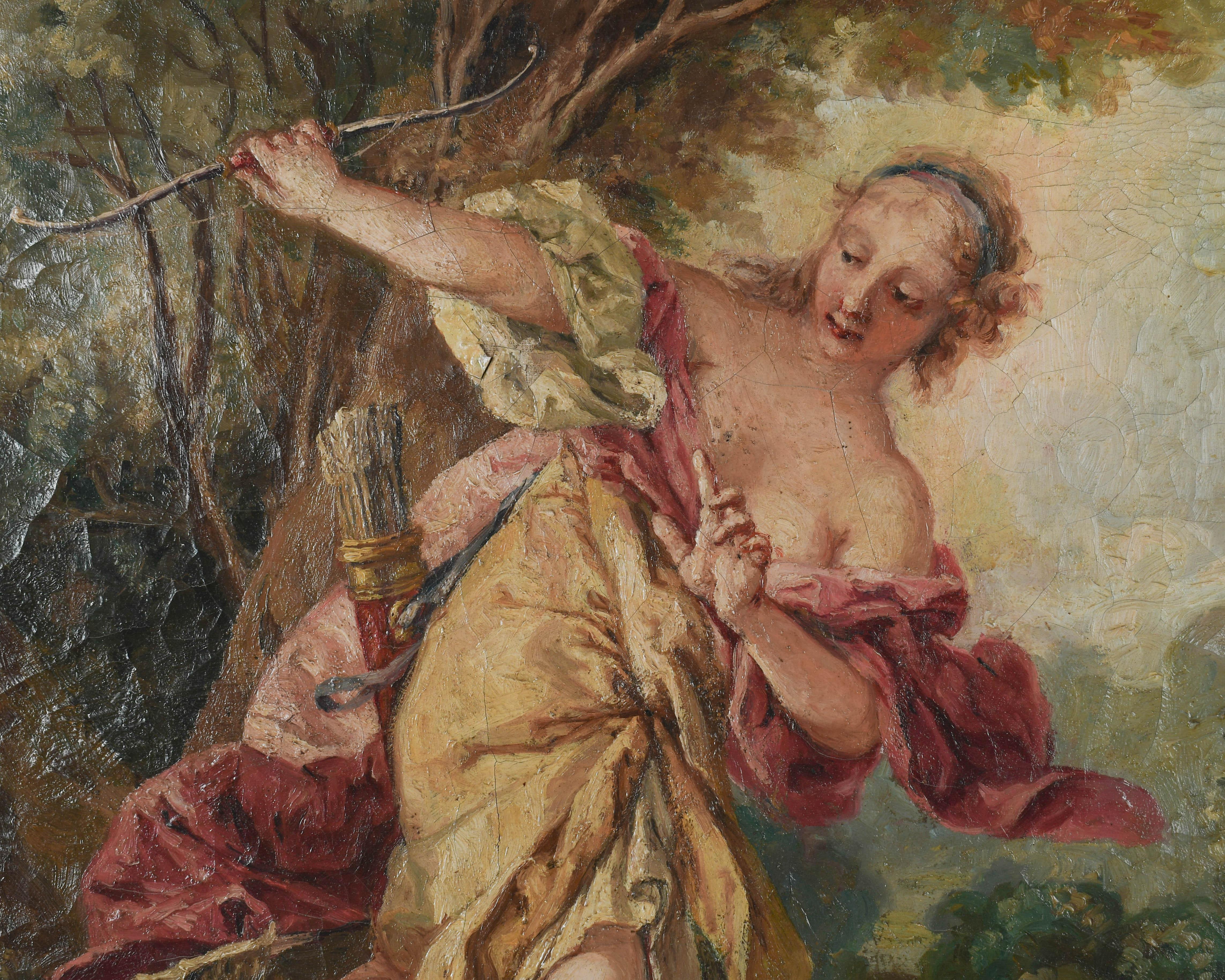 Louis XVI Miroir Trumeau français du 19ème siècle avec peinture en vente