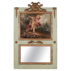 19th Century French Trumeau Mirror with Painting