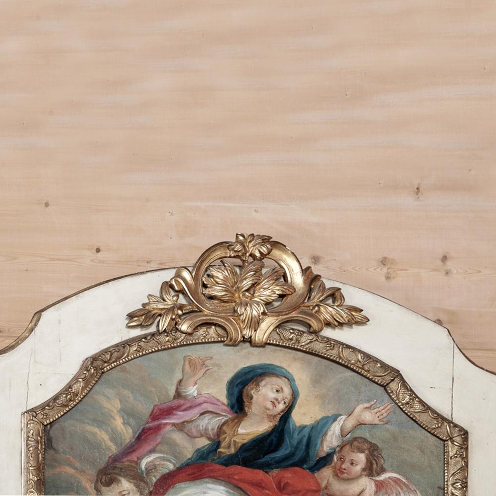 19th Century French Trumeau with Hand Painted Madonna 1