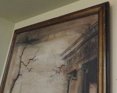 19th Century French Trumeau with Sepia Painting