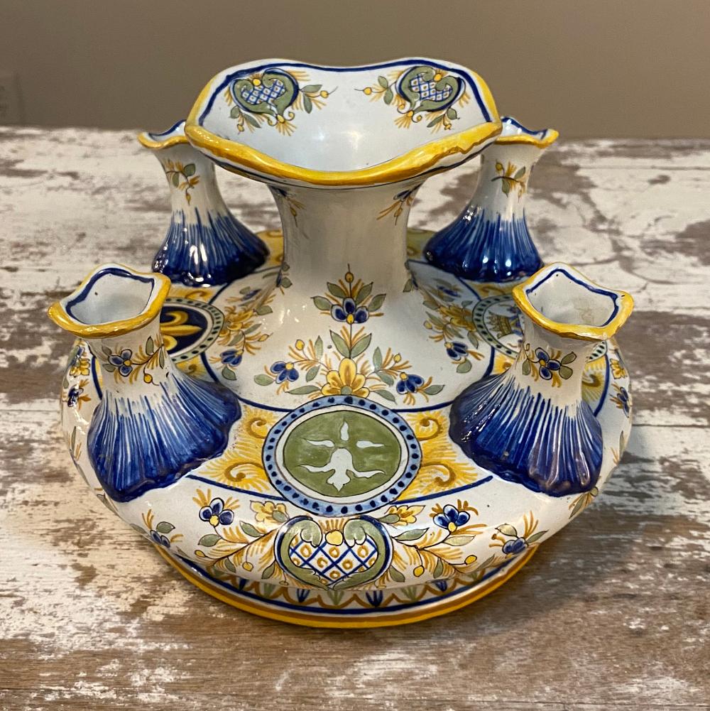 19th Century French Tulip Vase from Rouen 1