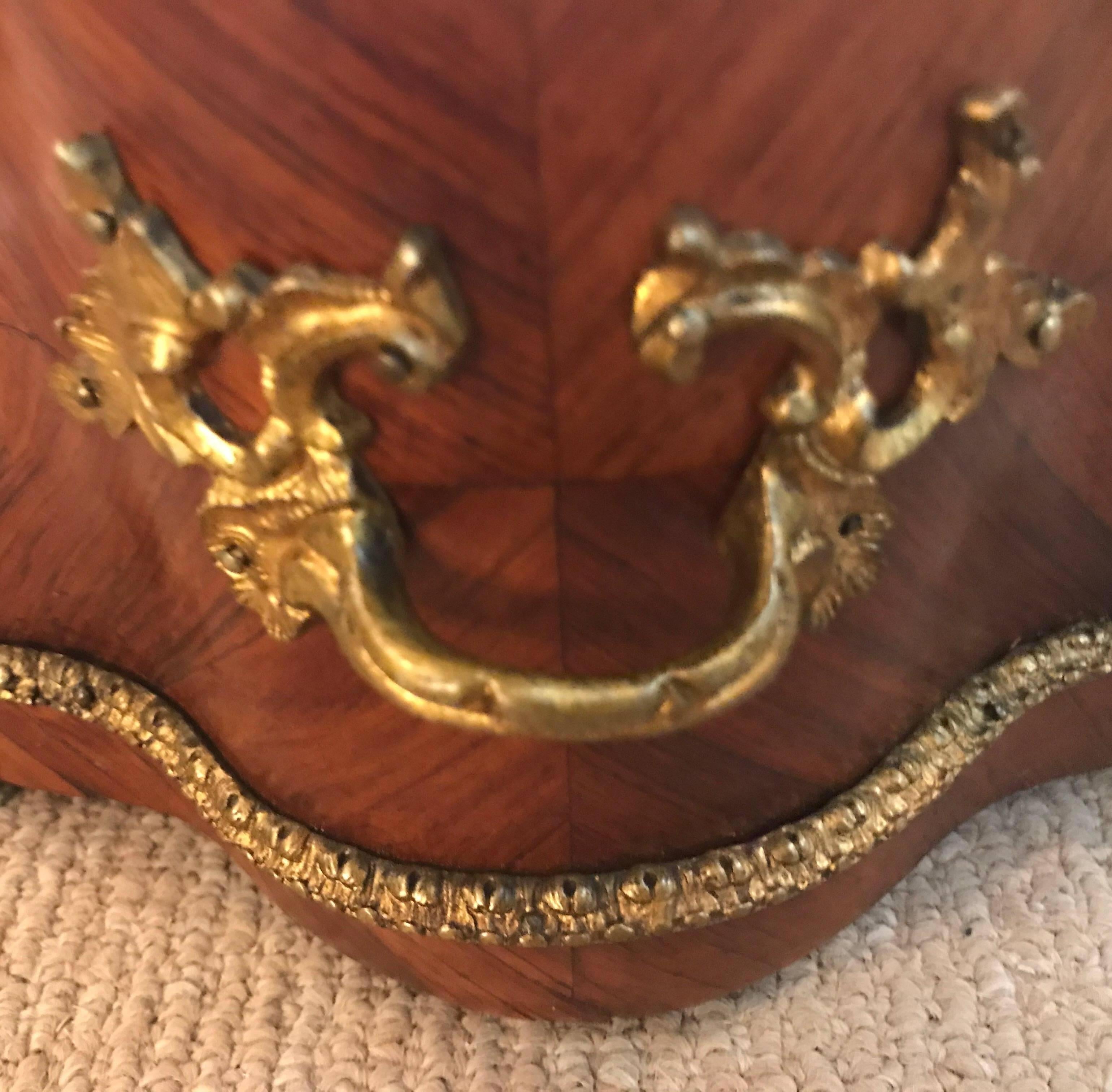 Late 19th Century 19th Century French Tulip Wood Jardinière Planter with Liner