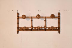 19th Century French Turned Hanging Hat and Coat Rack