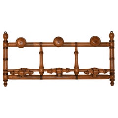 19th Century French Turned Hanging Hat and Coat Rack