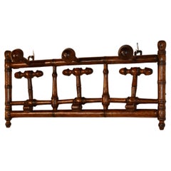 Antique 19th Century French Turned Hanging Hat and Coat Rack