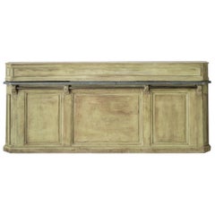 Antique 19th Century French Two-Part Painted Dry Bar with Zinc Top