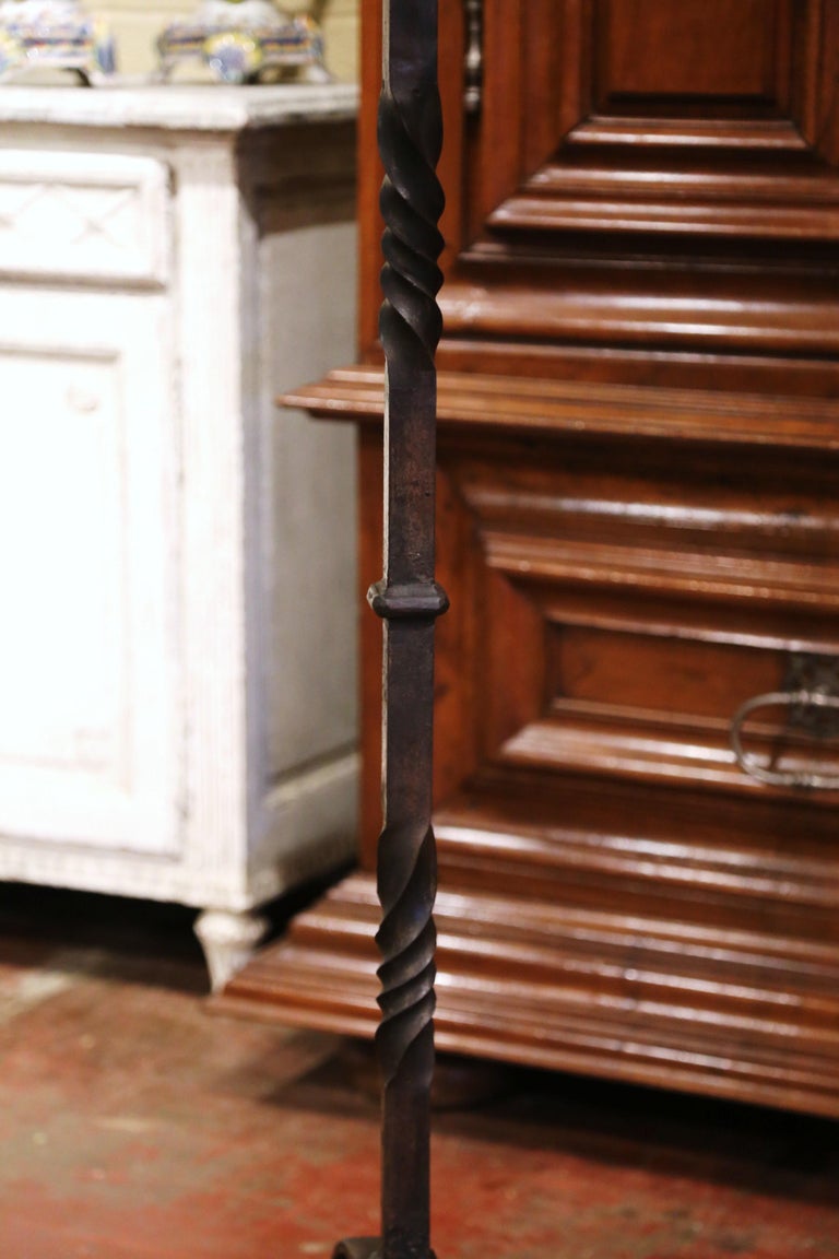 19th Century French Two-Side Forged Iron Music Stand Lectern with Fleur-de-Lys For Sale 5