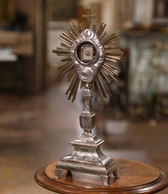 19th Century French Two-Tone Silvered and Bronze Catholic Monstrance "Ostensoir"