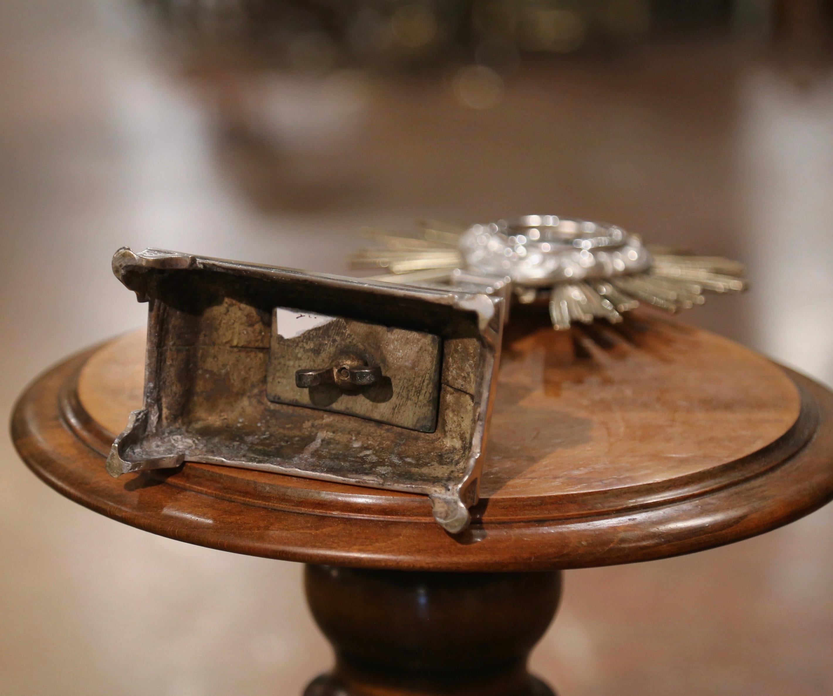 19th Century French Two-Tone Silvered and Bronze Catholic Monstrance 