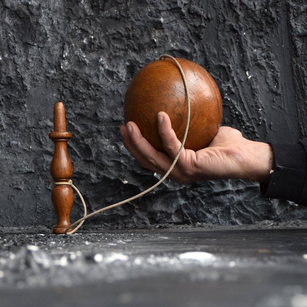 Hand-Crafted 19th Century French Unusual Oversized Bilboquet Game