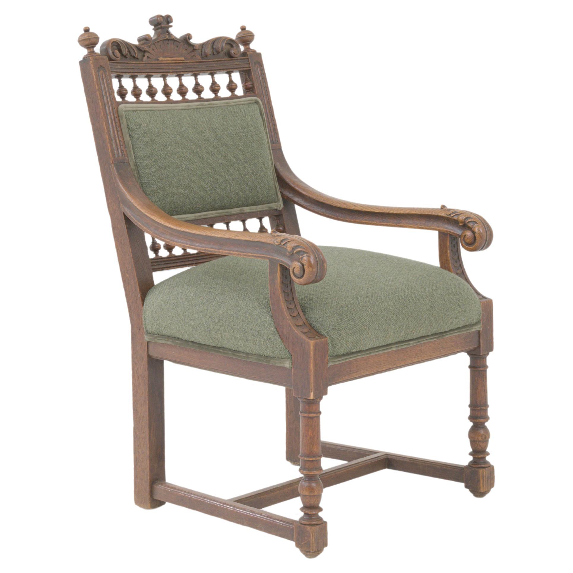19th Century French Upholstered Armchair For Sale