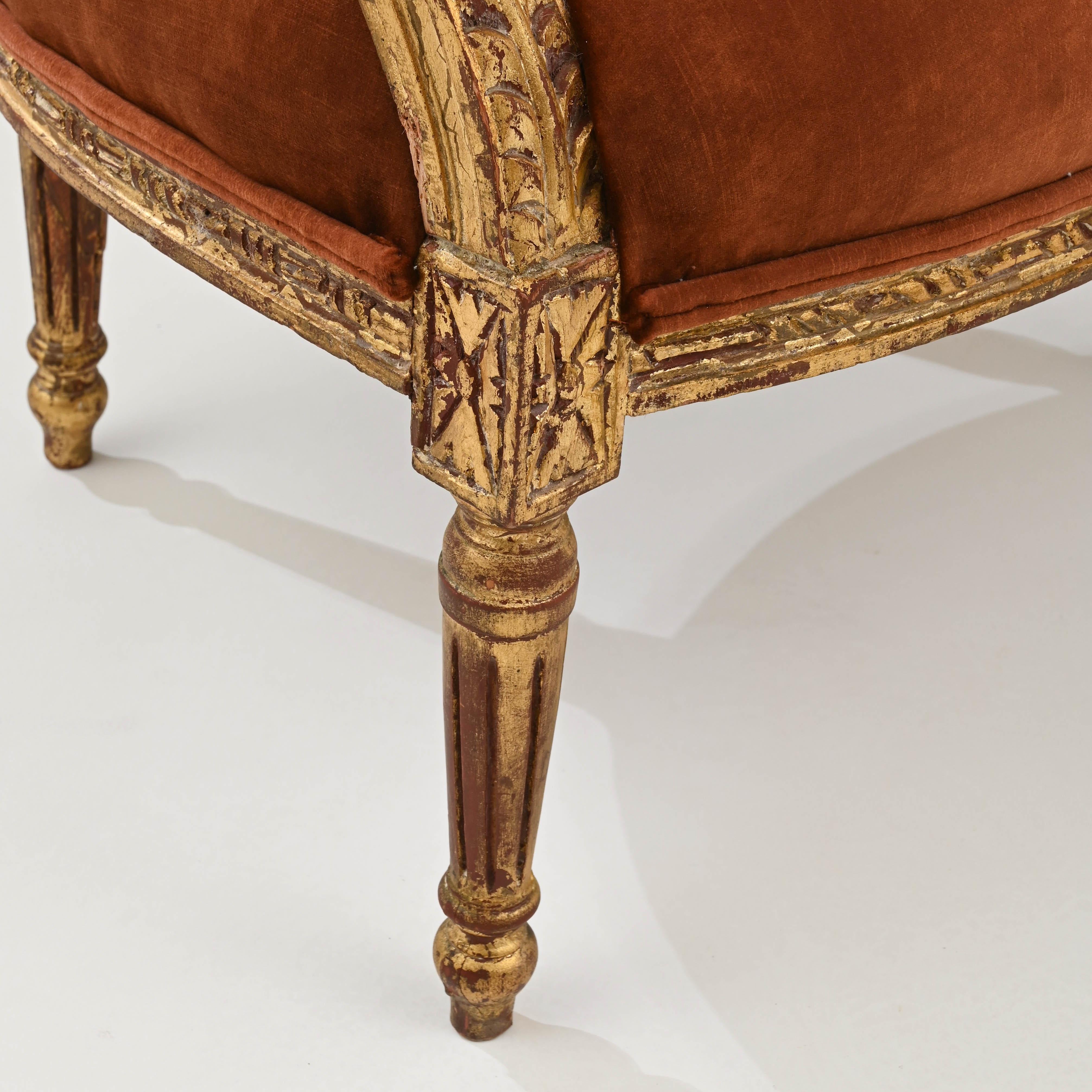 19th Century French Upholstered Armchairs, A Pair 9