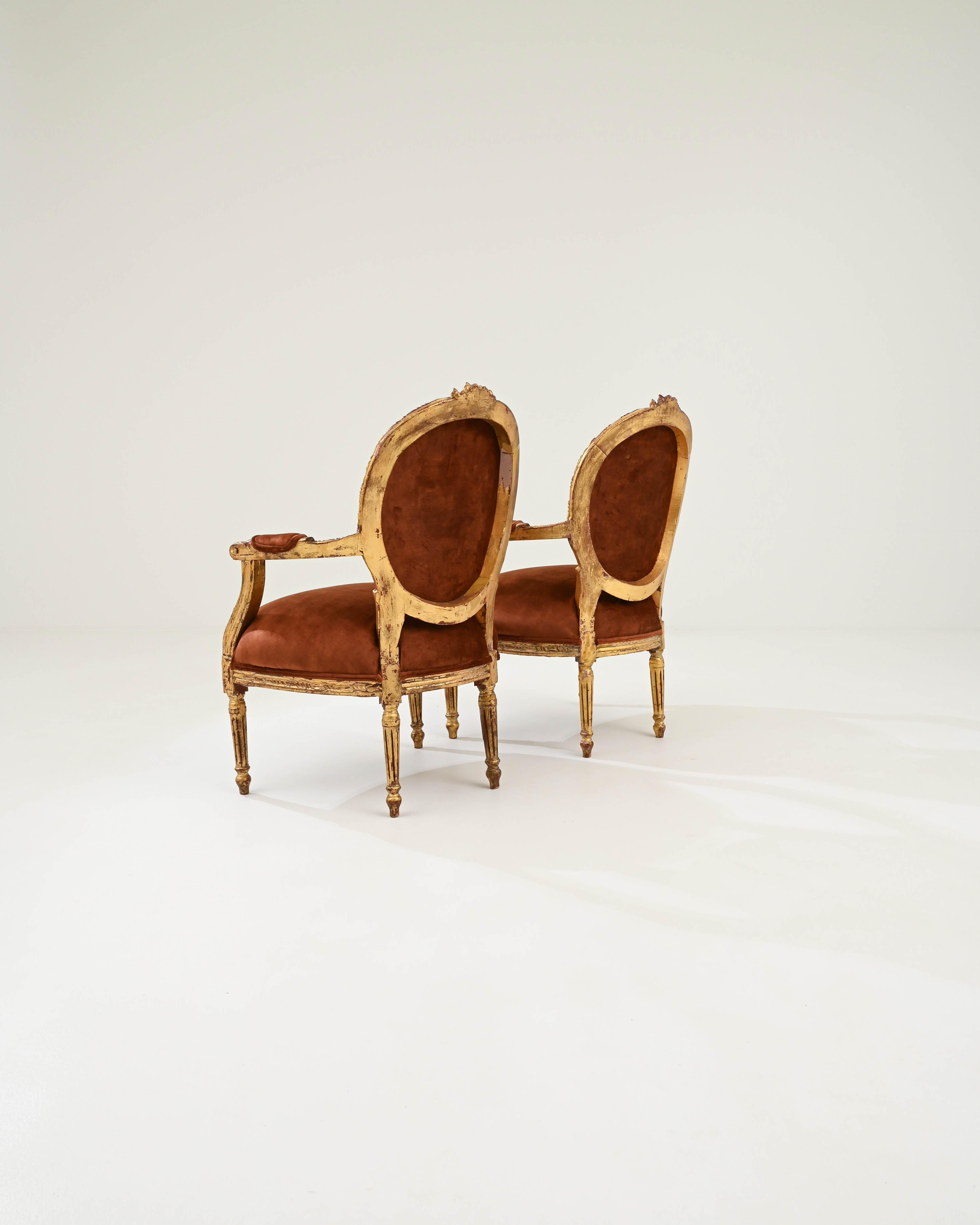 19th Century French Upholstered Armchairs, A Pair 2