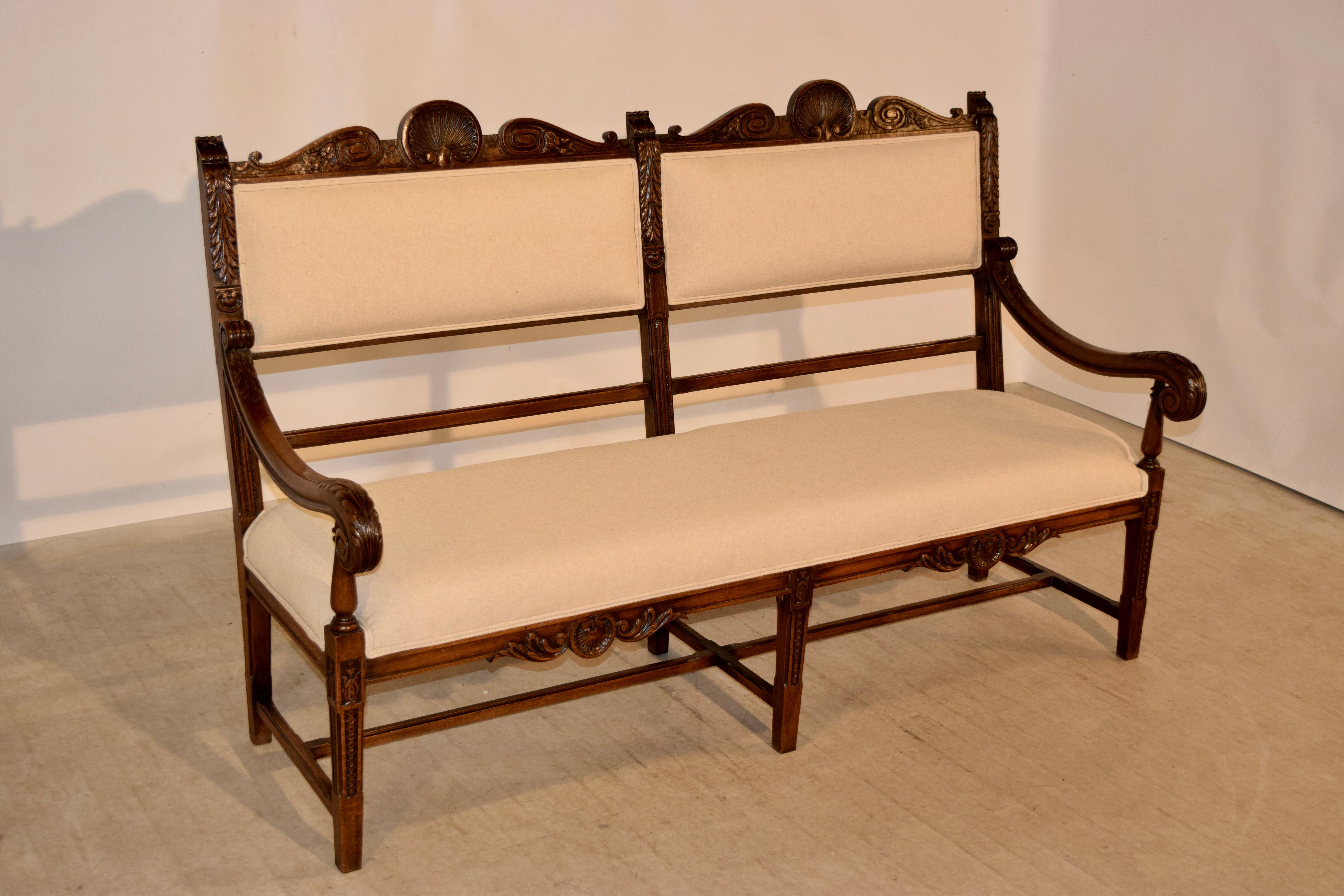 Napoleon III 19th Century French Upholstered Bench