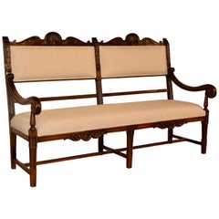 19th Century French Upholstered Bench