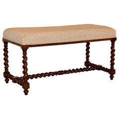 19th Century French Upholstered Bench
