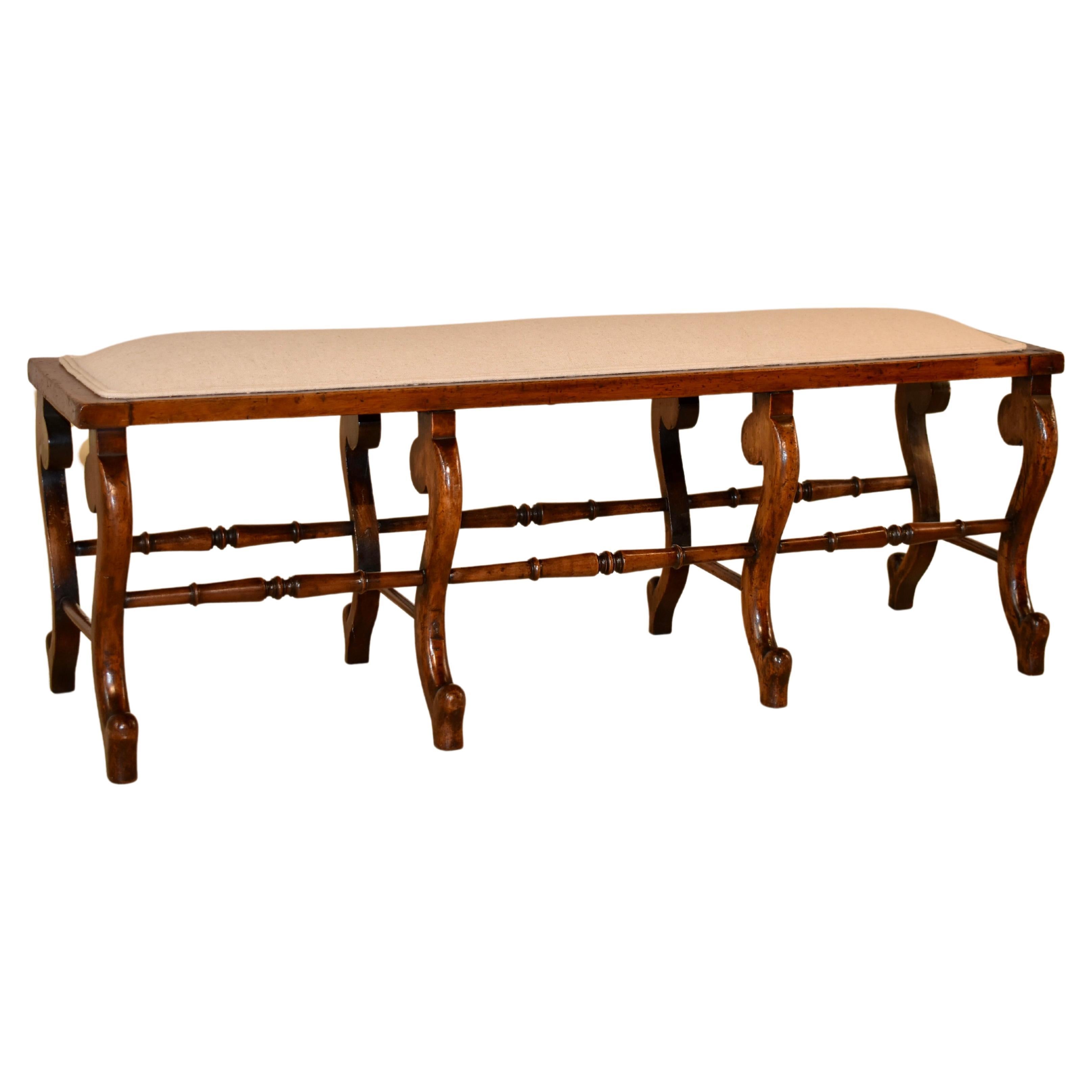19th Century French Upholstered Bench