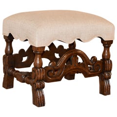 Antique 19th Century French Upholstered Stool