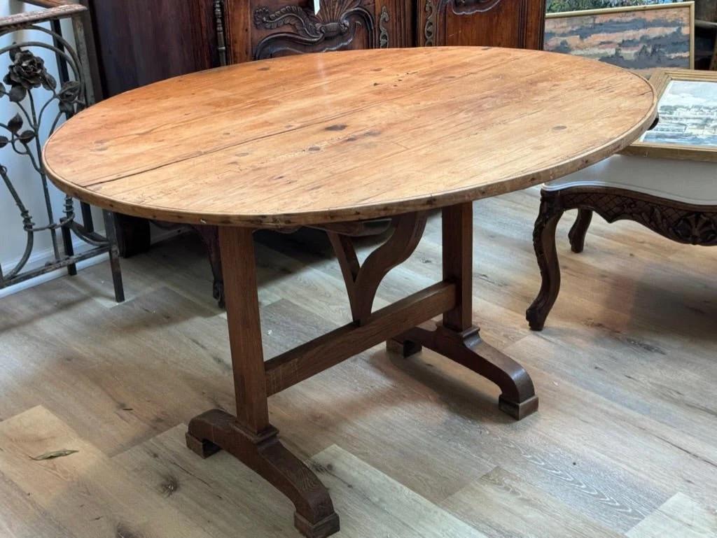 Wood 19th Century French Vendage Wine Tasting Table