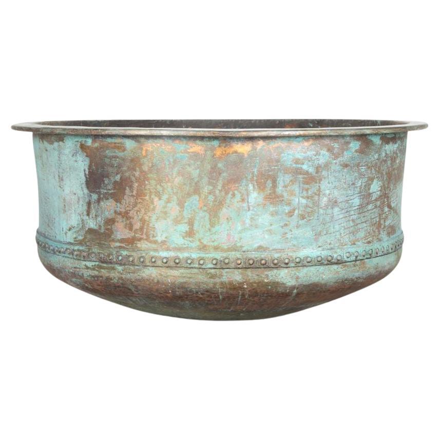 19th Century French Verdigris Copper Cheese Vat