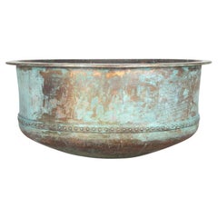 19th Century French Verdigris Copper Cheese Vat