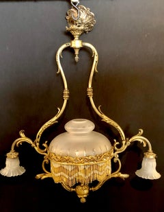 19th Century French Victorian Bronze Chandelier