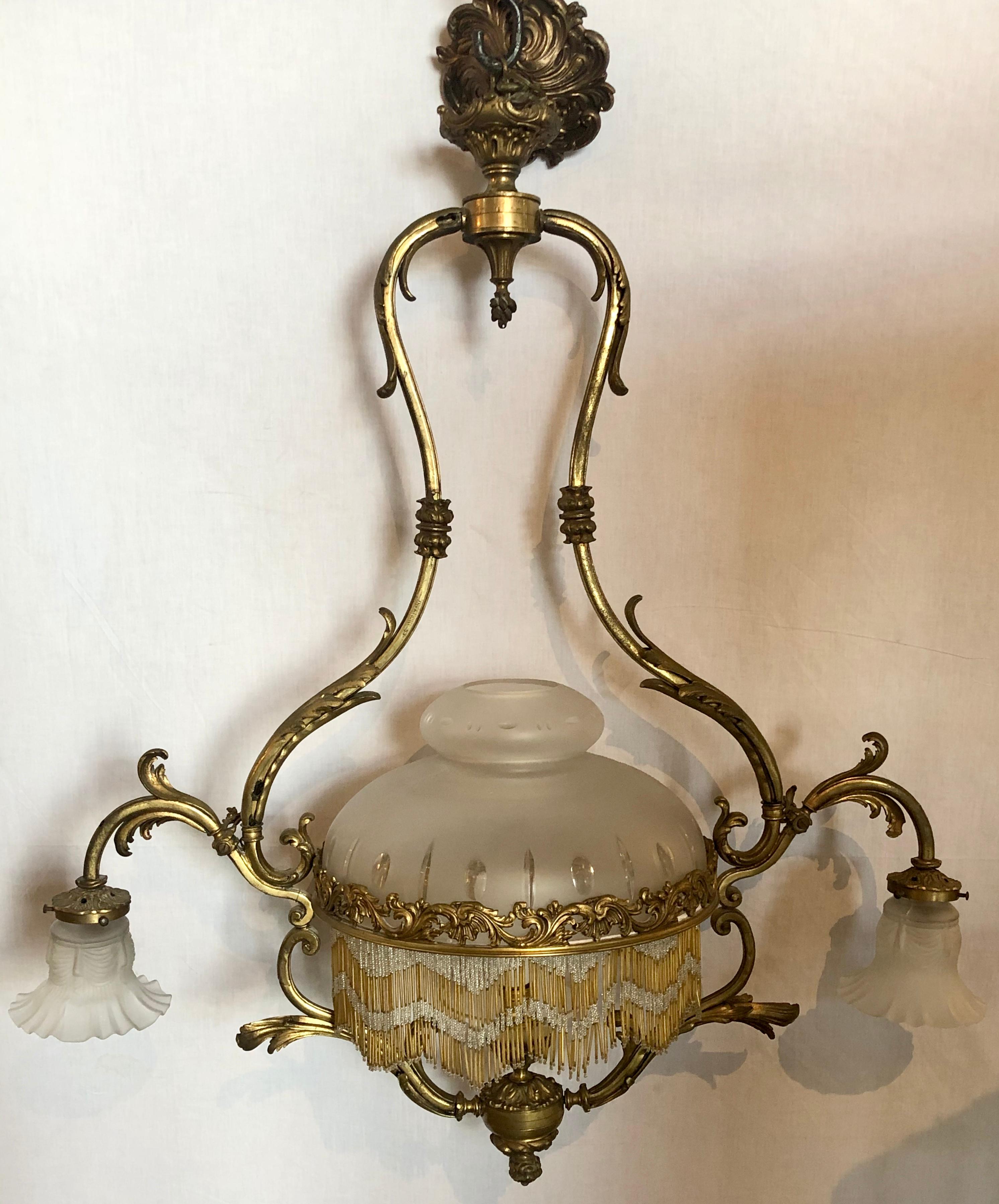 19th Century French Victorian Bronze Chandelier In Good Condition In Stamford, CT