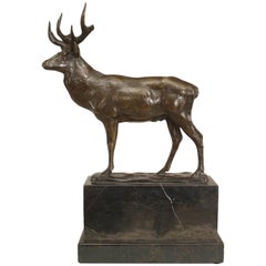 19th Century French Victorian Bronze Stag Sculpture