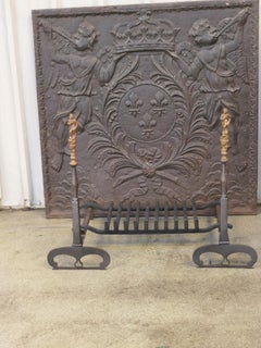 19th Century French Victorian Fireplace Grate or Fire Basket