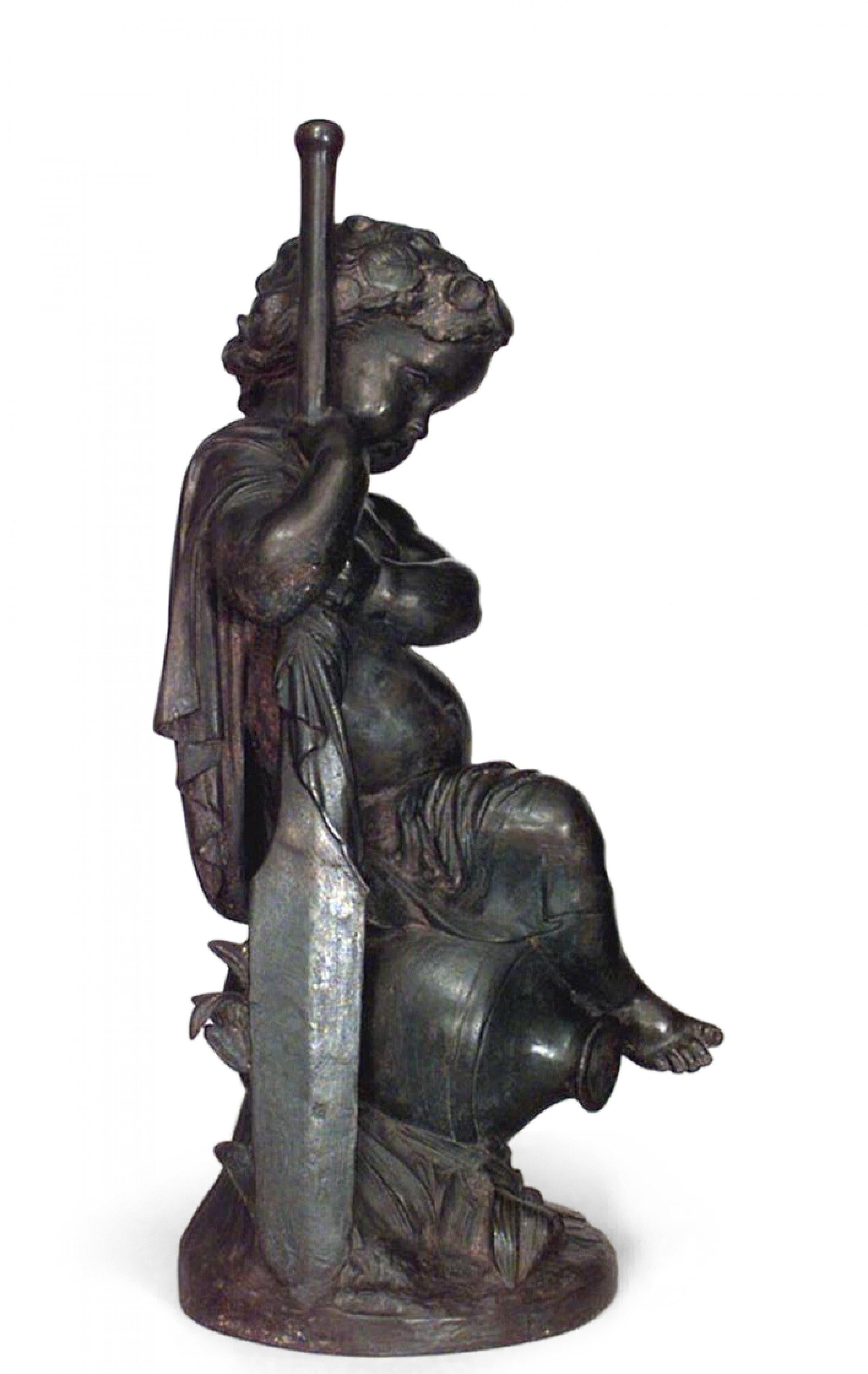 19th Century French Victorian Iron Putti Sculpture In Good Condition For Sale In New York, NY