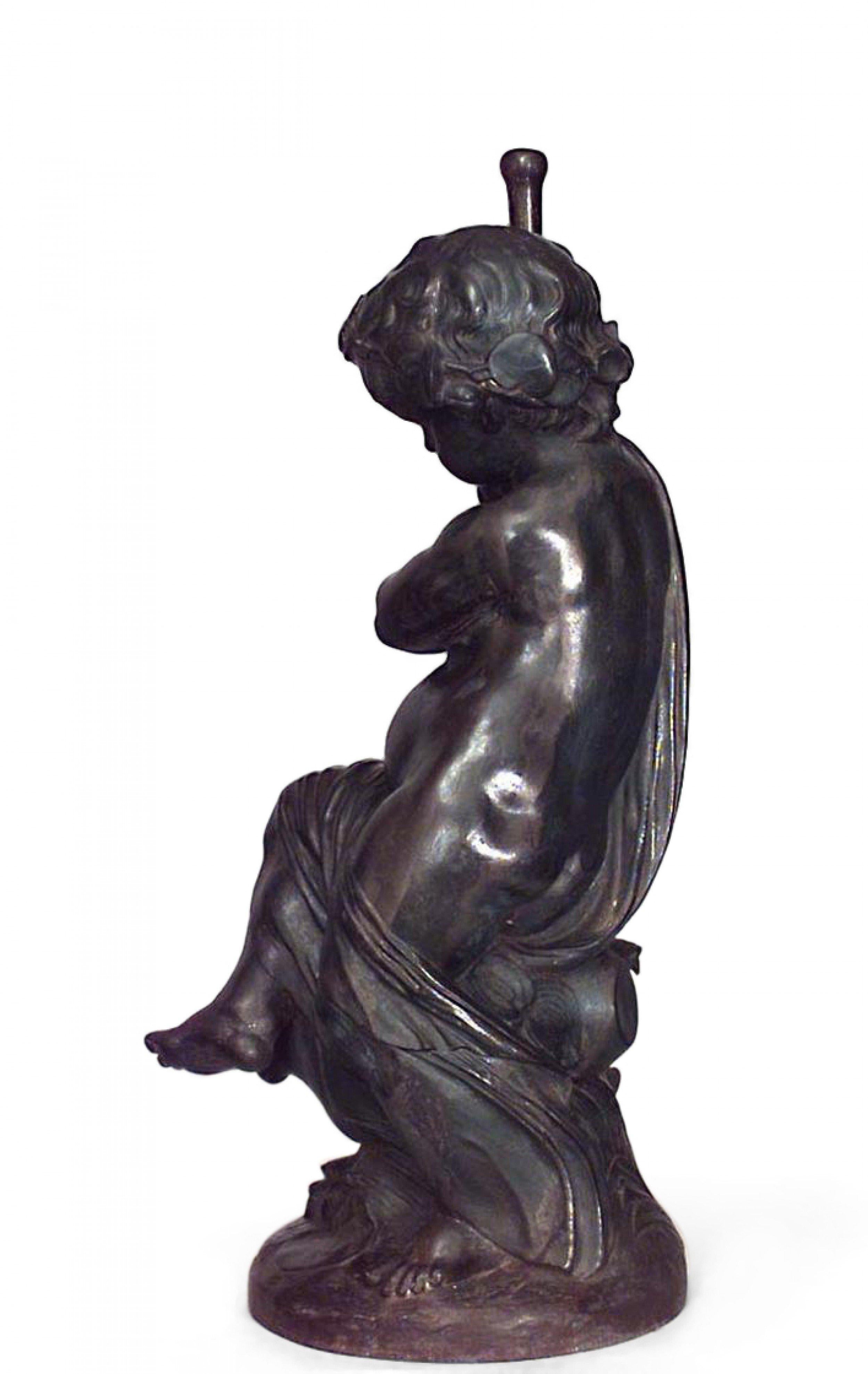 19th Century French Victorian Iron Putti Sculpture For Sale 1