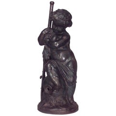 Sculpture de Putti en fer de style victorien français du 19ème siècle