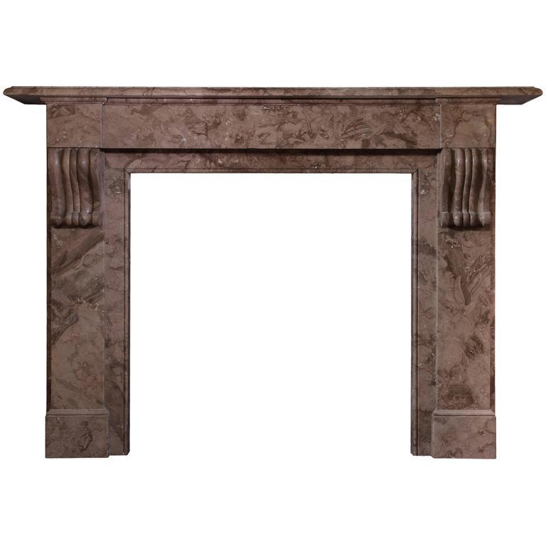 Carved 19th Century French Victorian Mantel carved in Belgian Marble (FR-ZE44) For Sale