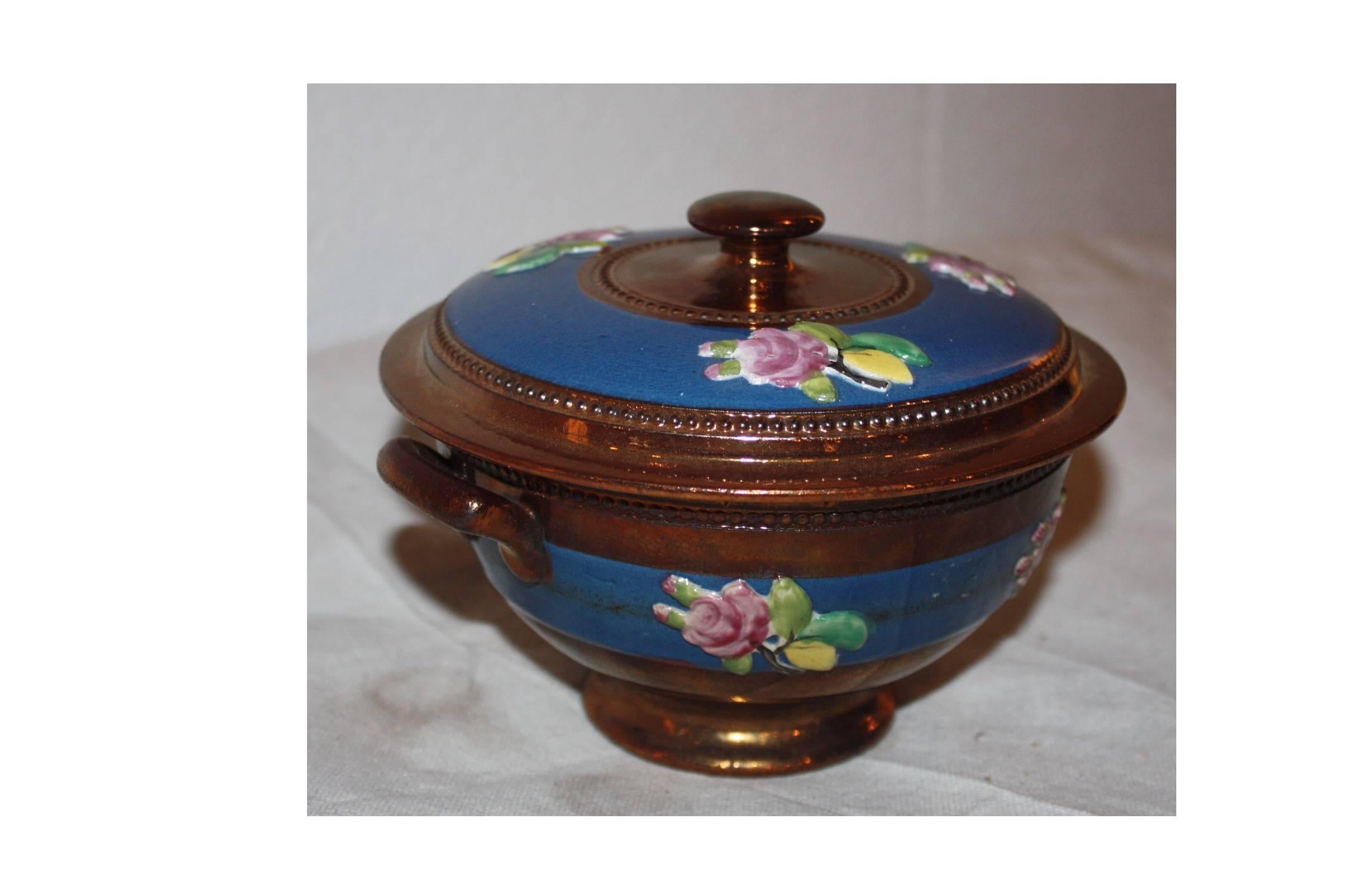 Enameled 19th Century French Vide-Poche For Sale