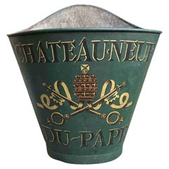 19th Century French Vineyard Grape Hod Hotte Bucket Wine Vineyard Tole Painted