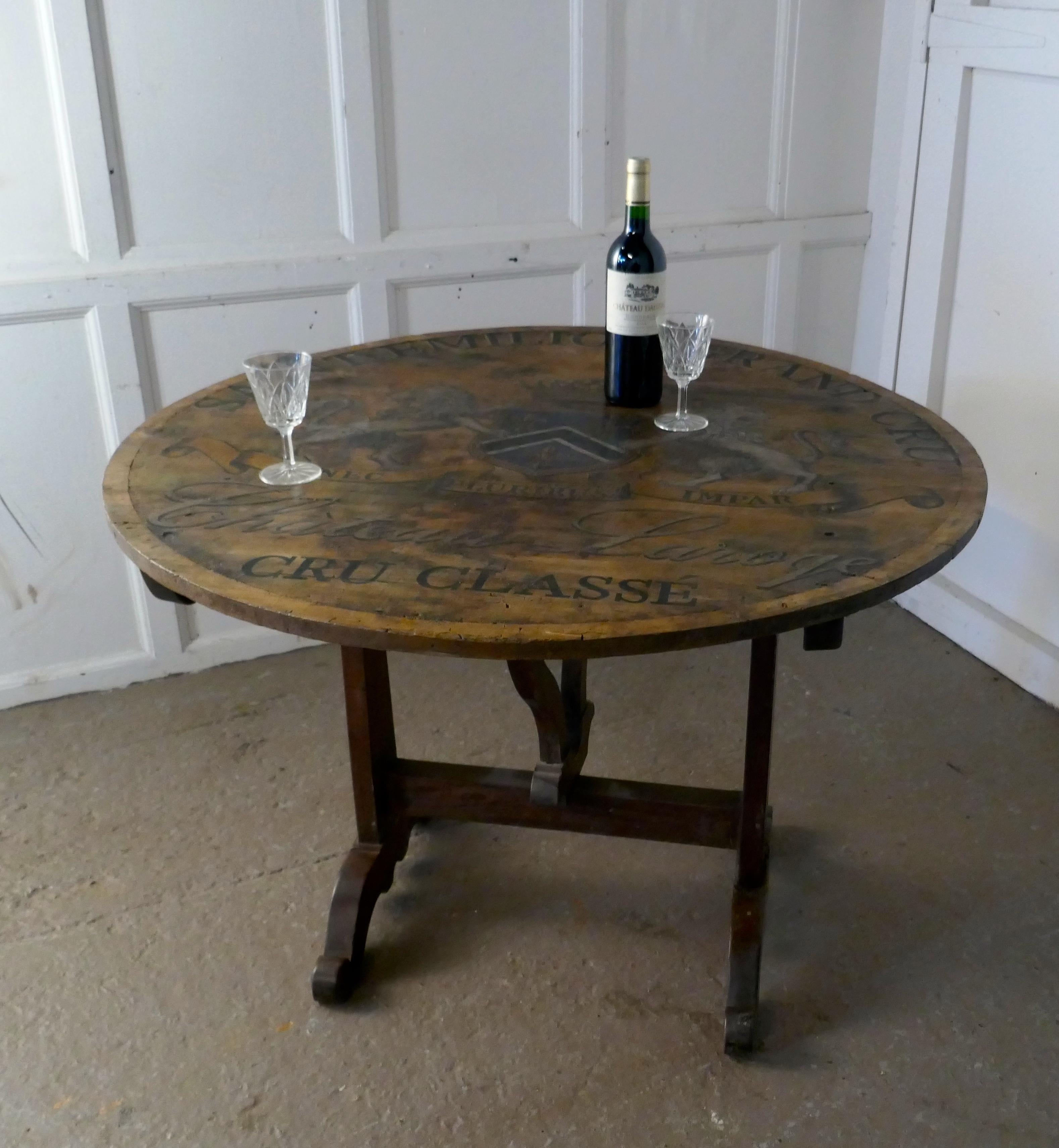 French Provincial 19th Century French Vineyard Wine Table from Chateau Laroge, Saint Emilion