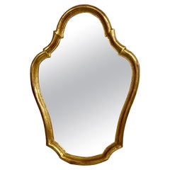 Antique 19th Century French Violin Shape Giltwood Mirror
