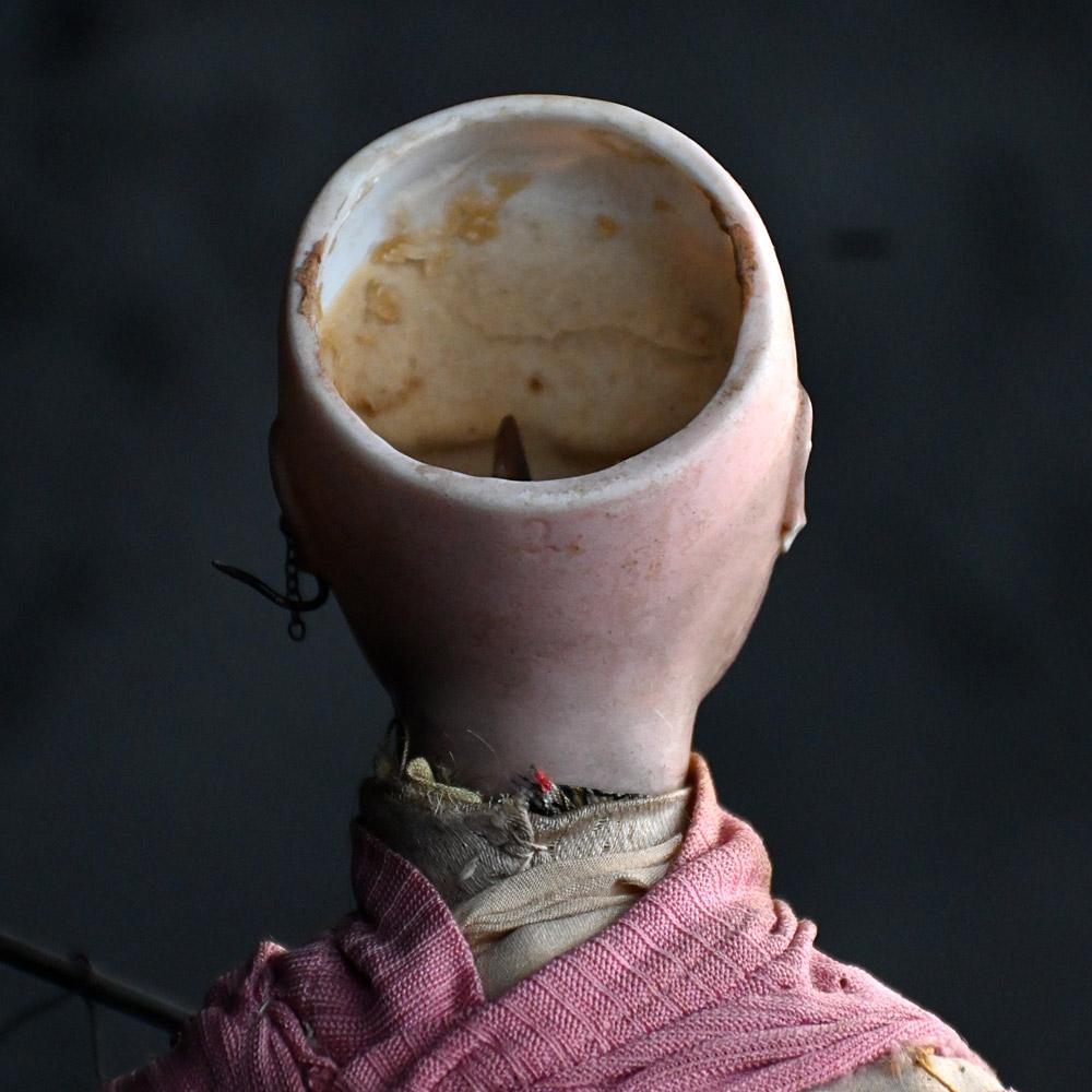 Ceramic 19th Century French Violinist automaton with dome