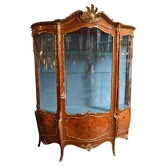 Vitrine française du 19ème siècle en bronze doré