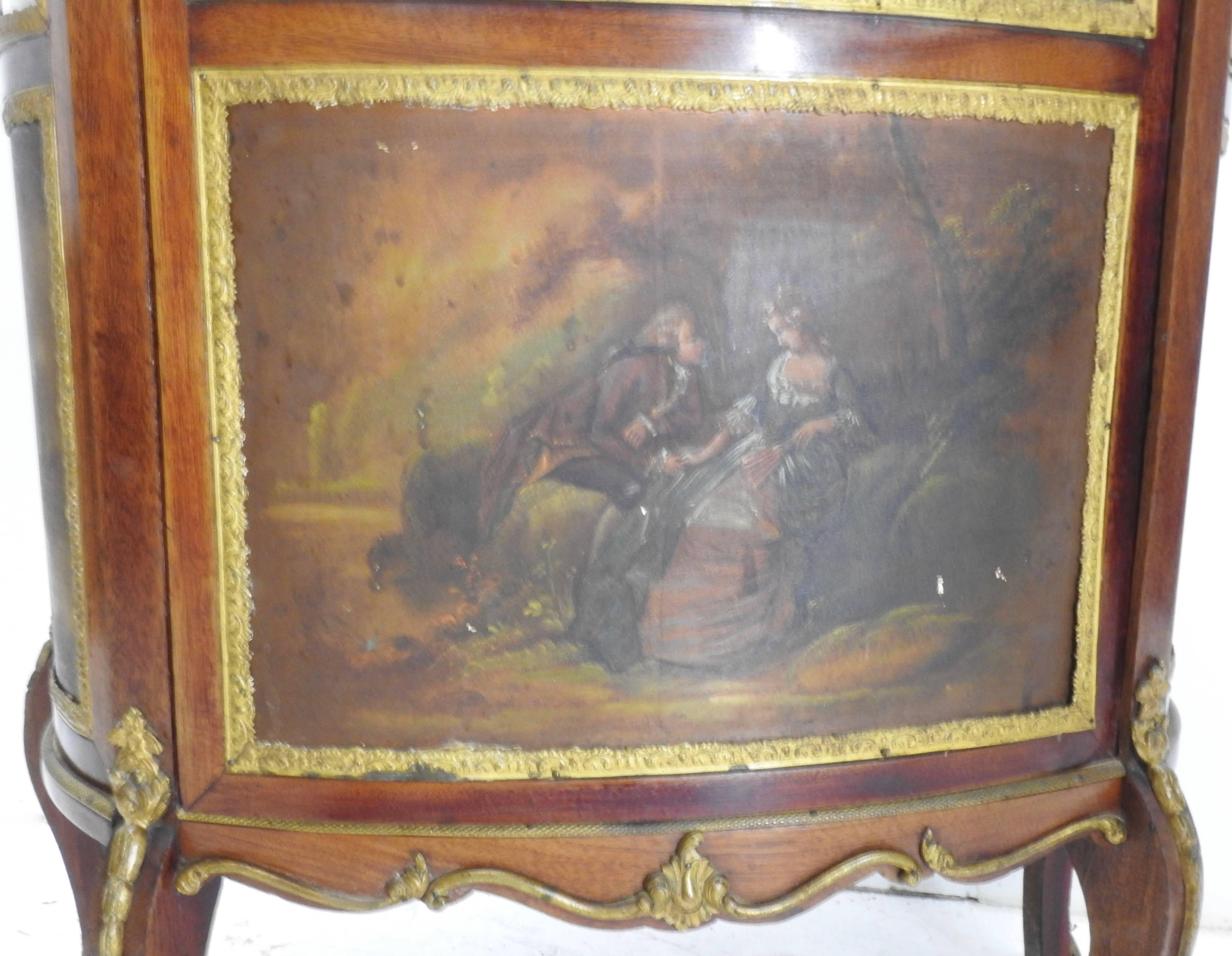 Glazed 19th Century French Vitrine with Ormolu For Sale