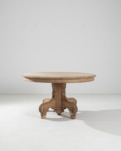 19th Century French Volute Round Dining Table with Volute Base