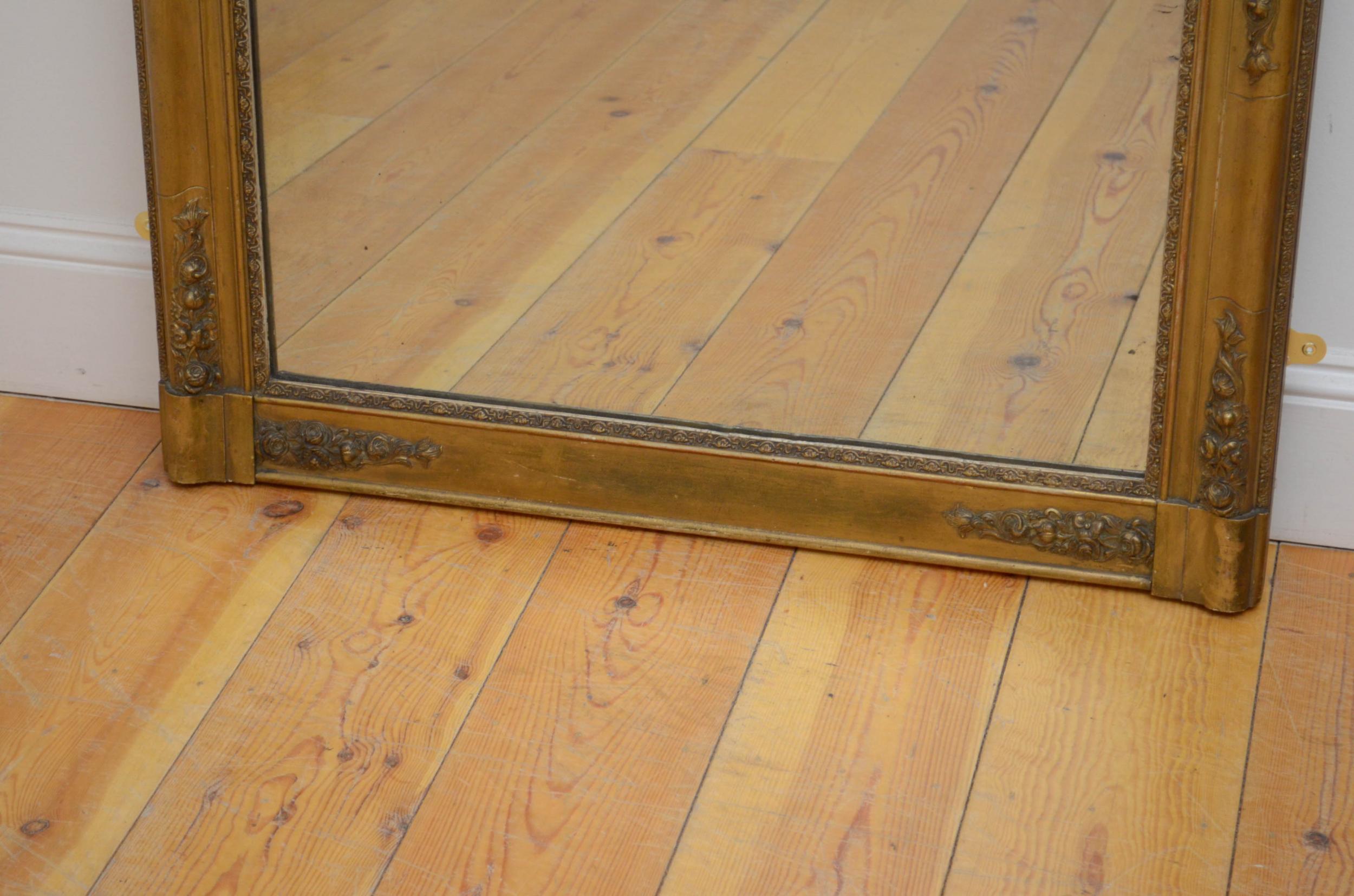 Victorian 19th Century French Wall Mirror For Sale